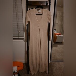 Elegant Cream Maxi Cardigan